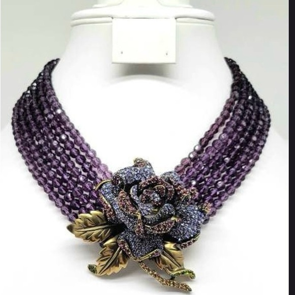 Heidi Daus Jewelry - Heidi Daus Elegant Purple Rose Necklace
